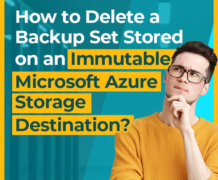 How to delete a backup set stored on an immutable Microsoft Azure storage destination