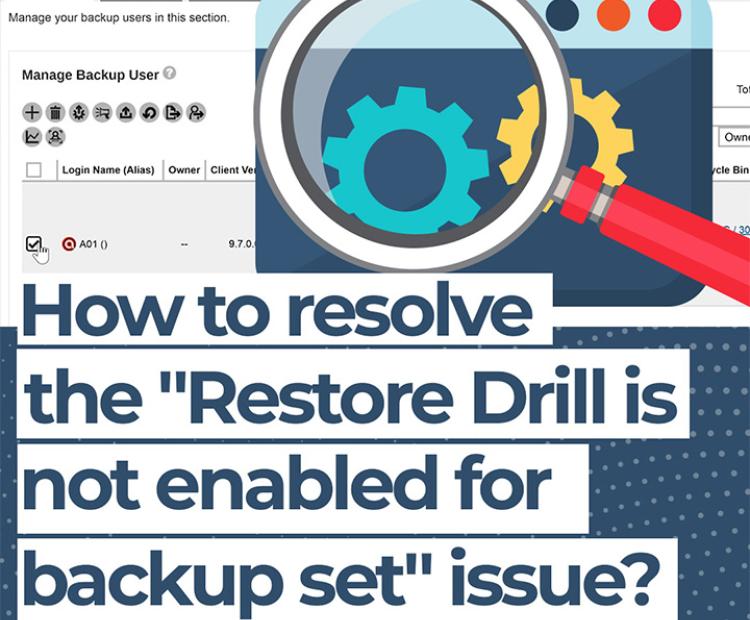 How to resolve the "Restore Drill is not enable for backup set" issue?
