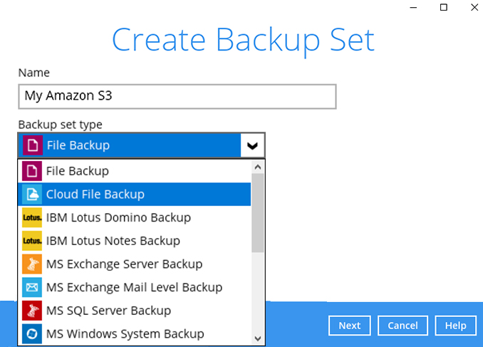 How to create a Amazon S3 cloud file backup