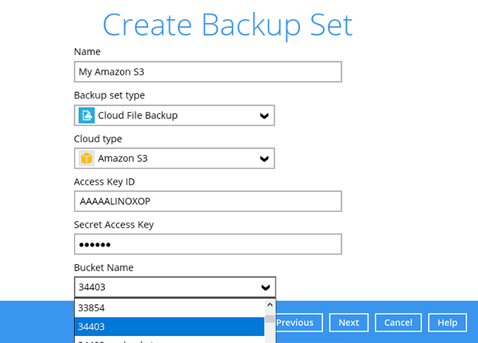 How to create a Amazon S3 cloud file backup