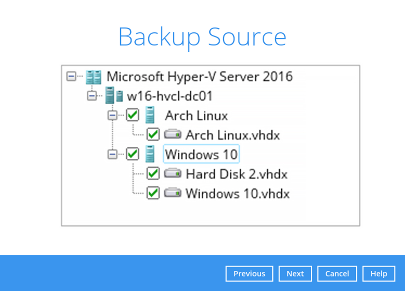 Backup VM - How to create a Hyper-V backup