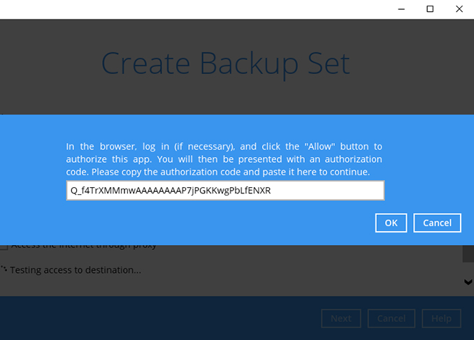 How to create a OneDrive cloud file backup