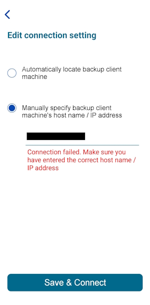 Manually Specify Backup Client Machine