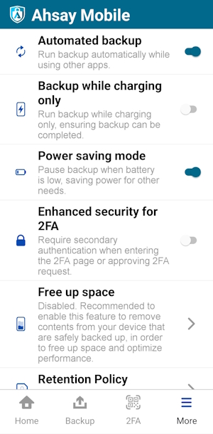 More - Settings and Help