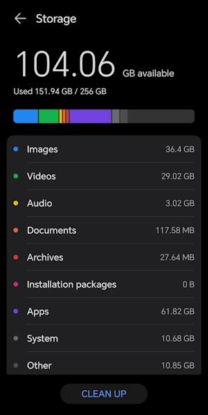 Free up space