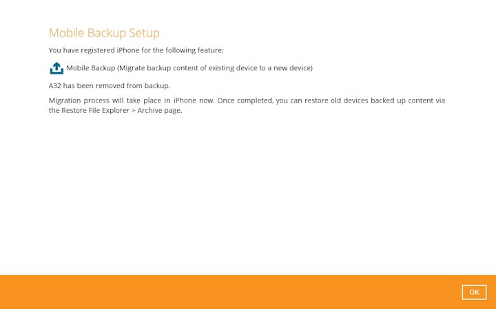 Migrate backup content