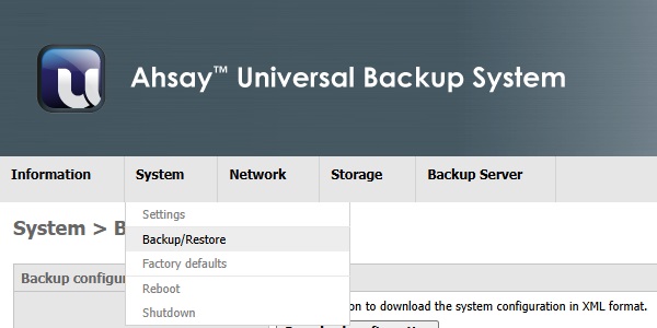 AhsayUBS WebAdmin
