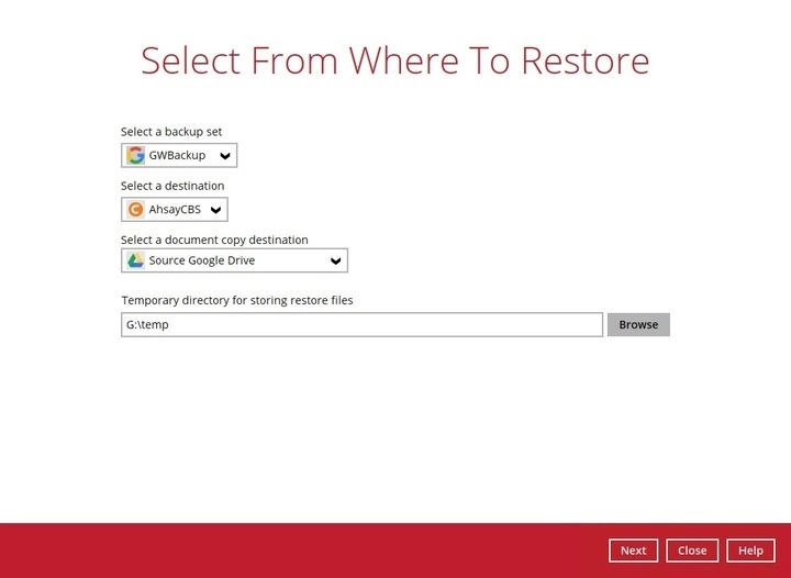 Restore Options