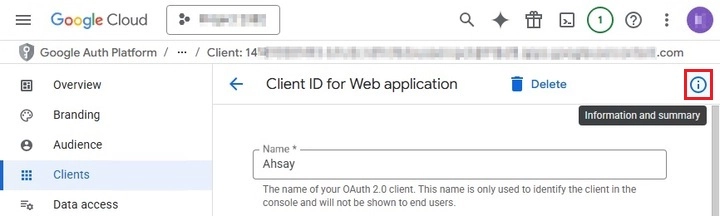 Client ID and Client Secret in Google Auth Platform