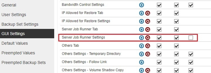 Server Job Runner Settings