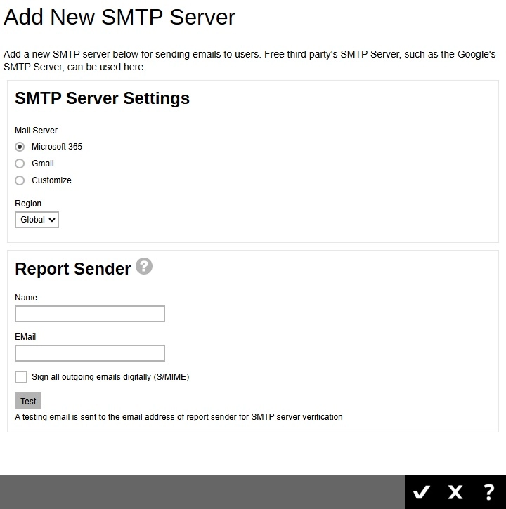 Add New SMTP Server