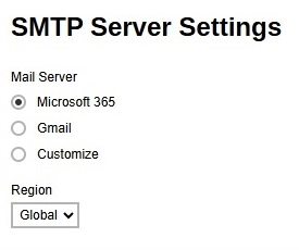 SMTP Server Settings