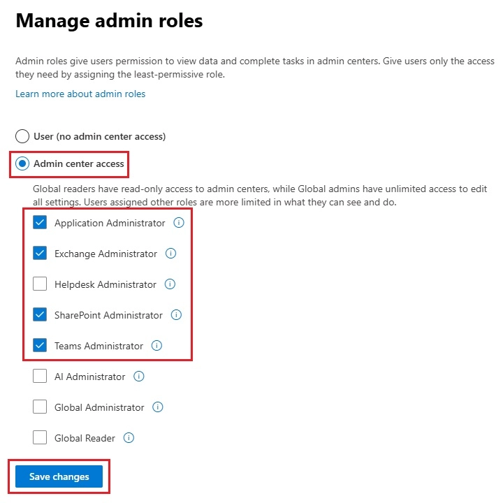Manage Admin Roles