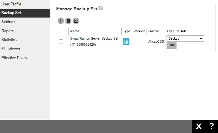 Backup Set Created