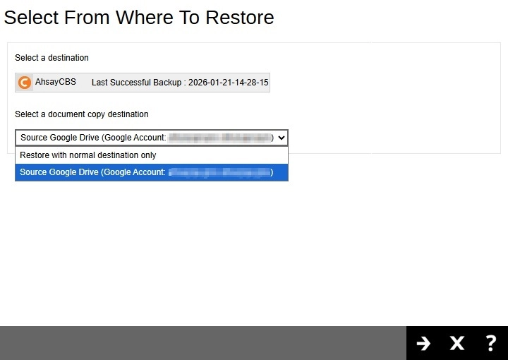Select From Where To Restore