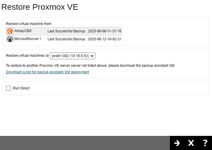 Restore VM
