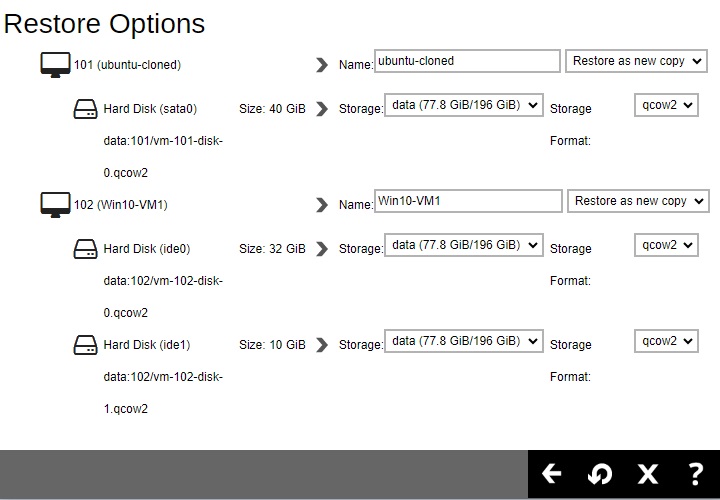 Restore Options