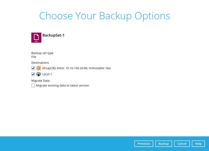 Backup Options