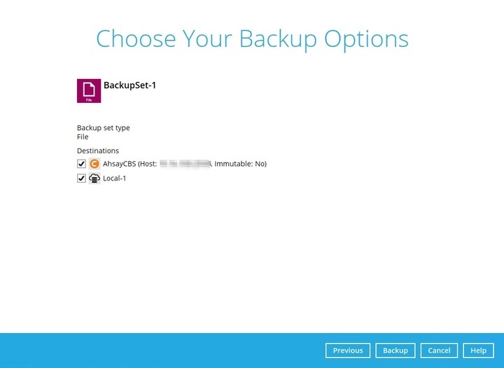 Backup Options