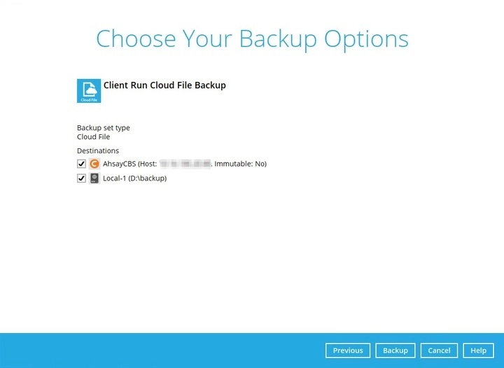 Backup Options