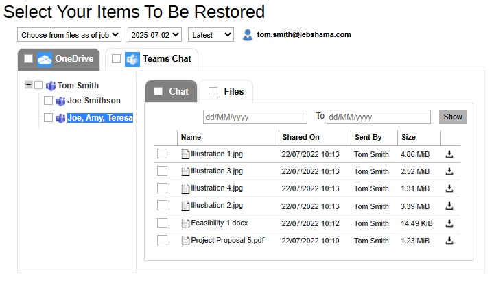 Restore Files