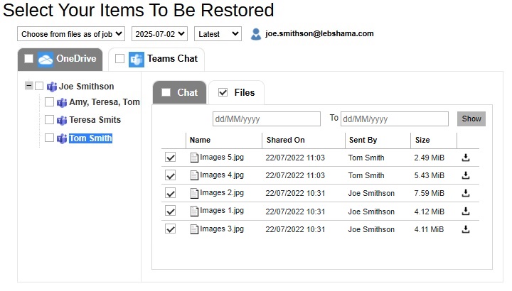 Restore Files