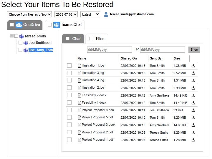 Restore Files