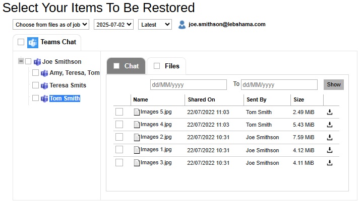 Restore Files