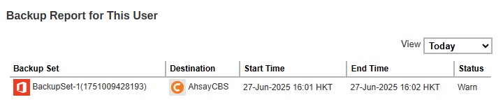 Backup Report