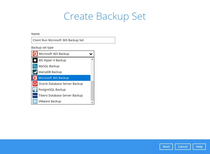 Create Backup Set