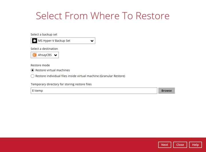 Restore Options