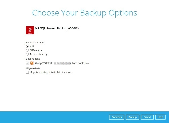 ODBC Backup Mode