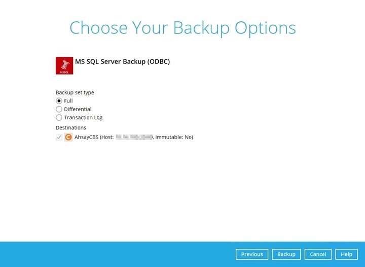 ODBC Backup Mode