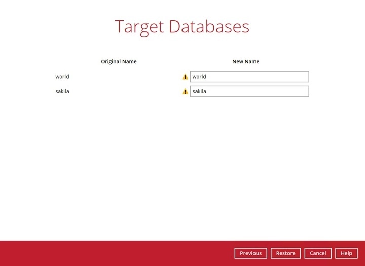 Target Databases