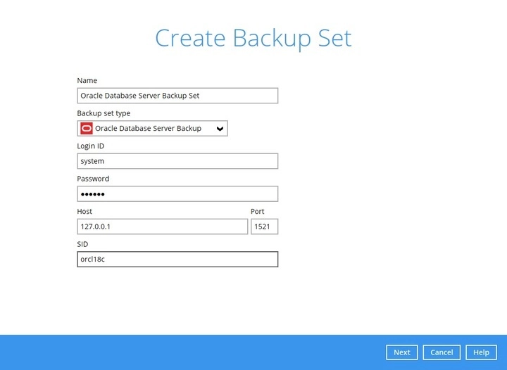 Create Backup Set