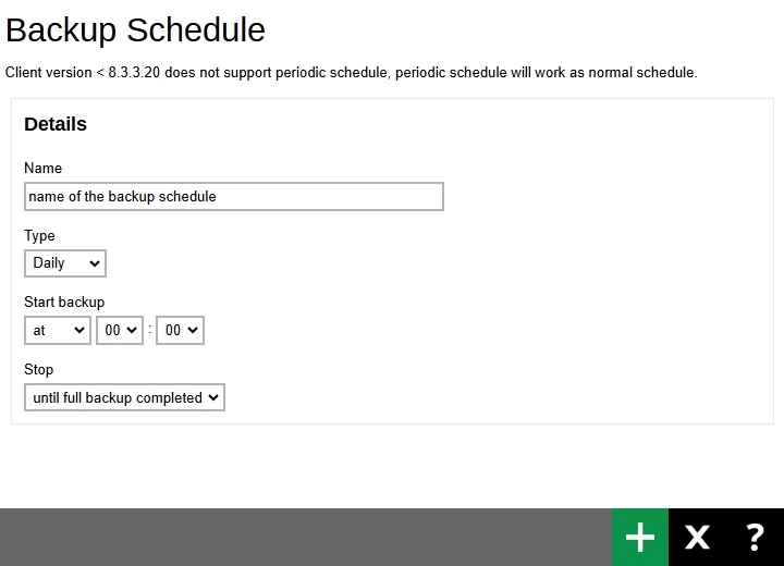 Backup Schedule