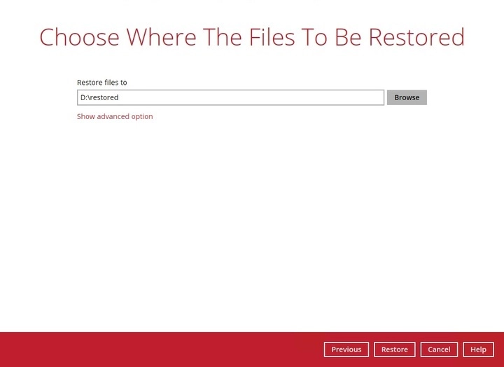 Restore files to