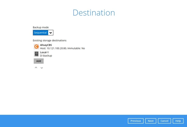 Storage Destinations