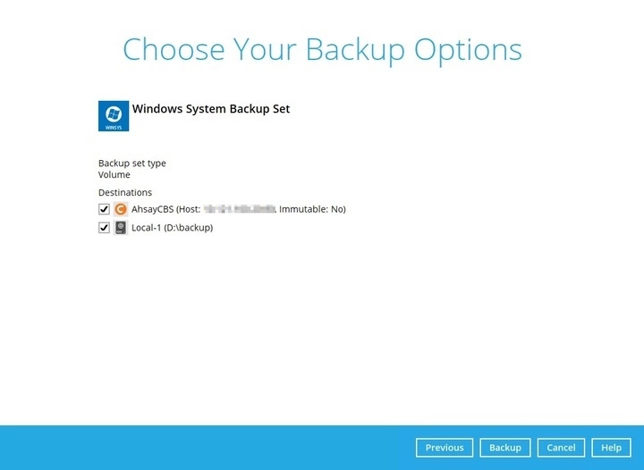Backup Options