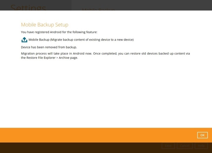 Migrate backup content