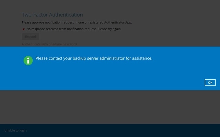 Contact Backup Server Administrator