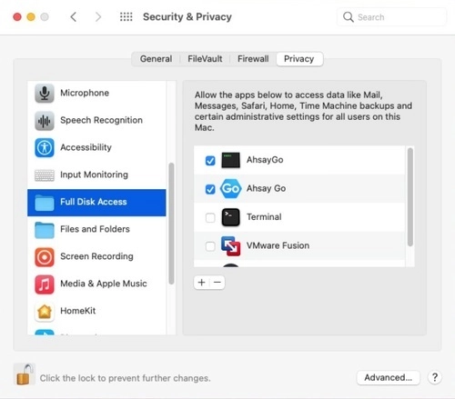 Full Disk Access