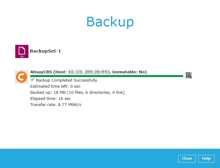 Backup Complete