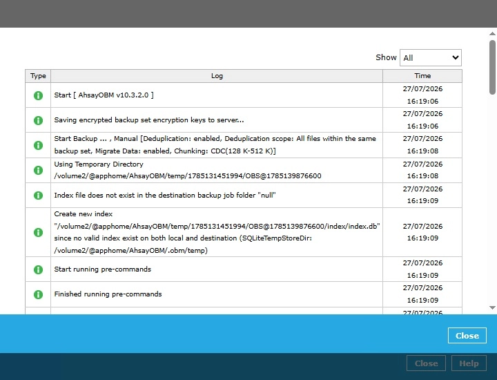 Backup Logs