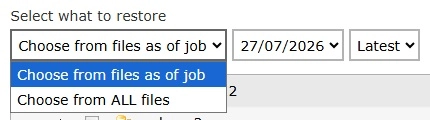 Select what to restore