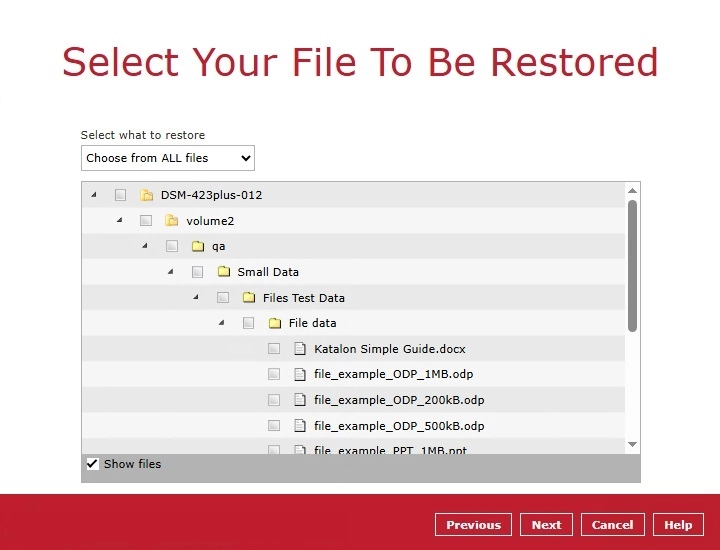 Choose from all files