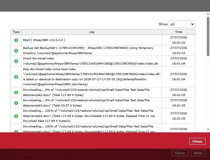 Restore Logs