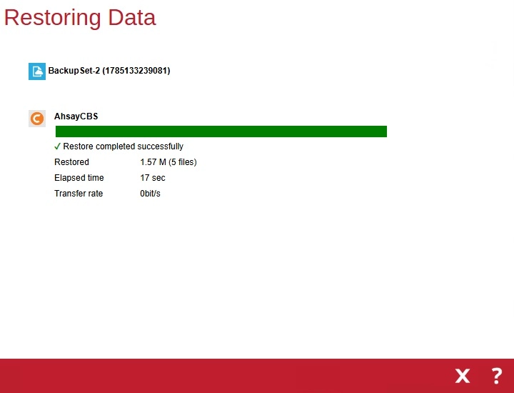 Restore Complete