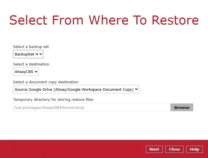 Restore Options