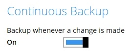 Continuous Backup